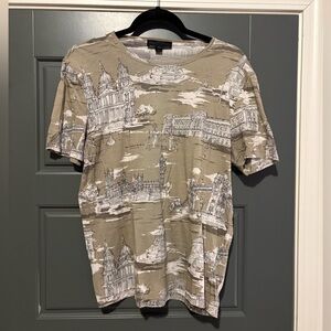 Burberry Prorsum London Landmark Graphic Tee Beige Size M Italy